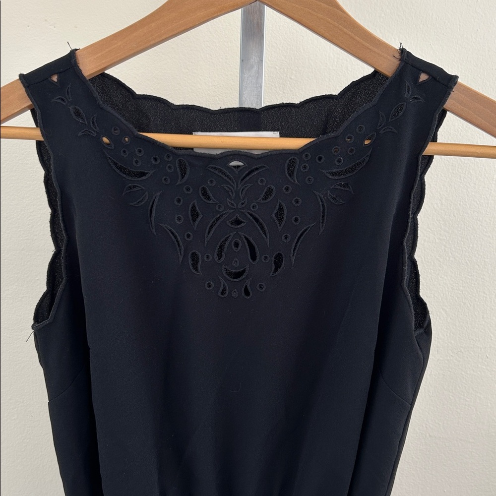 LOFT Black Sleeveless Tie-Waist Dress Size 0